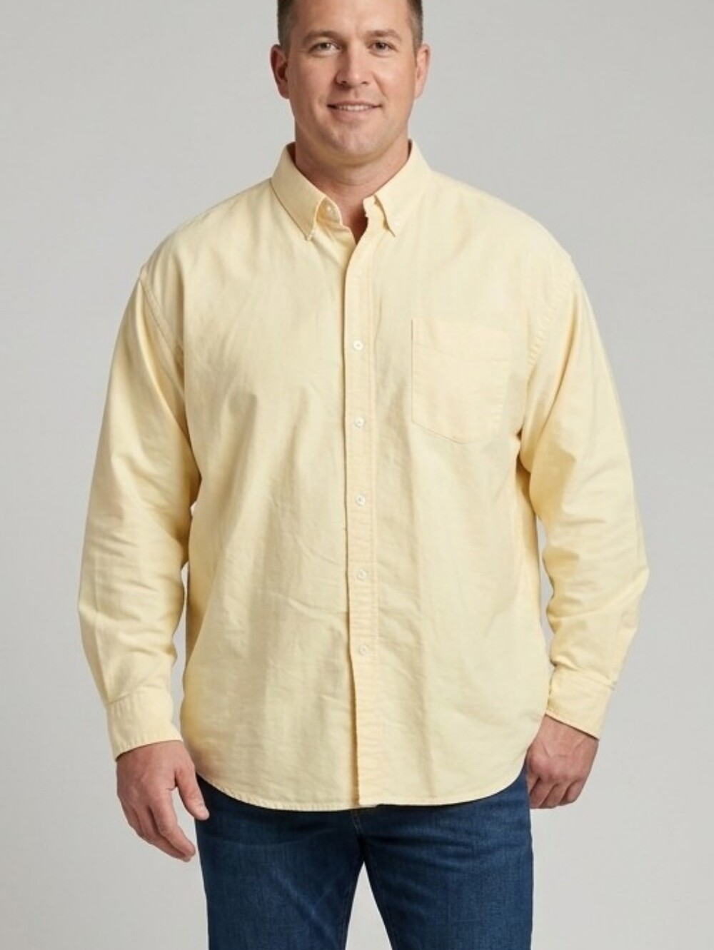 Cherokee Men's Light Yellow Button-Down Shirt